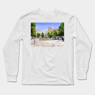 The Square in Summer - Plaza Bib Rambla, Granada, Spain Long Sleeve T-Shirt